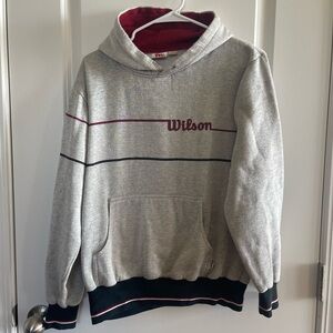 Wilson Heather Gray Hoodie with Red and Black Trim
